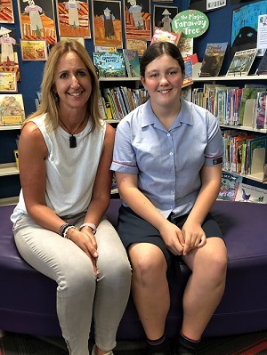 Bella Reinecke with her teacher Ali Levitt